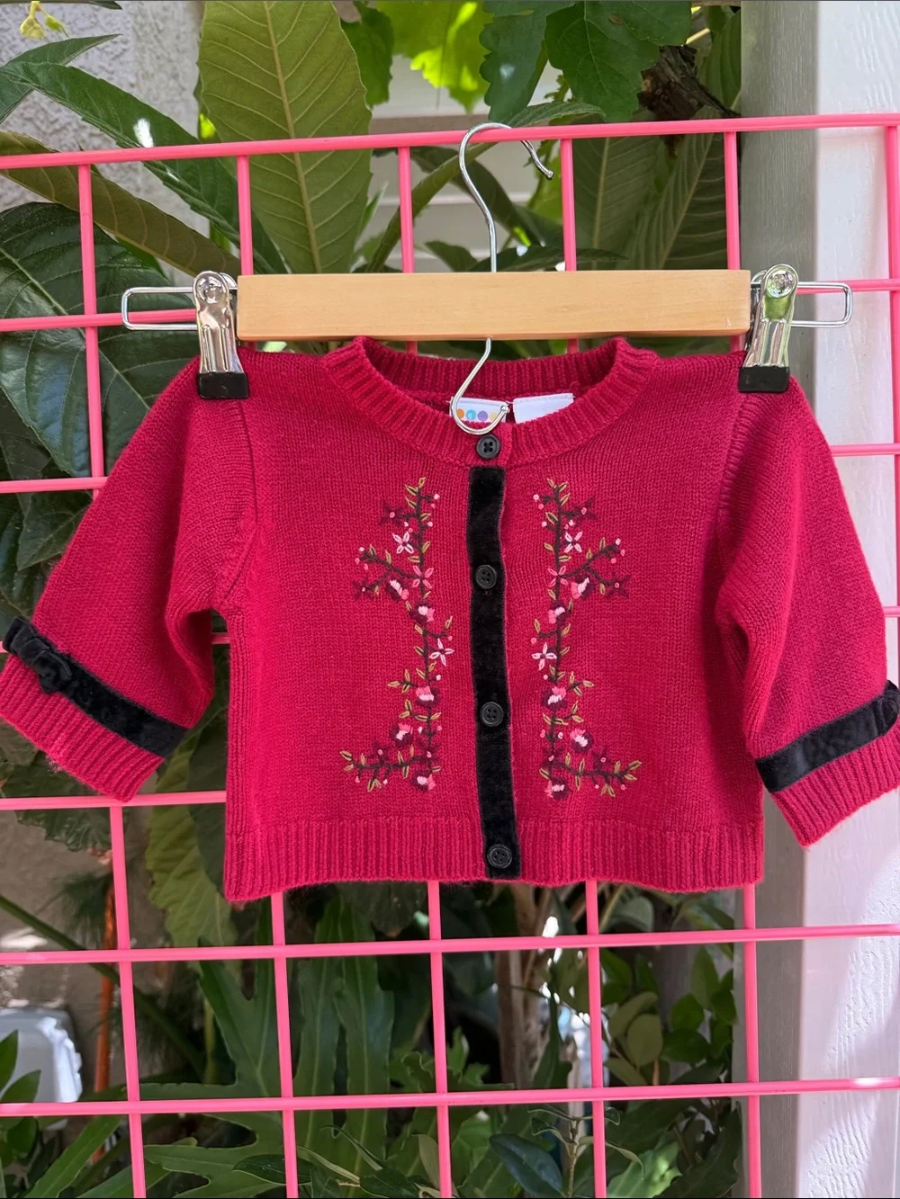 New vintage burgundy Gymboree knitted cardigan